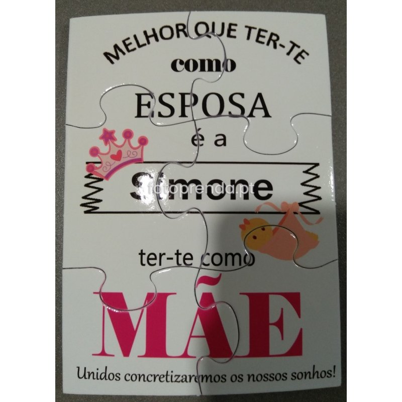 puzzle A5 personalizado dia da mãe, do filho bebé puzzle A5 personalizado dia da mãe, do filho bebé