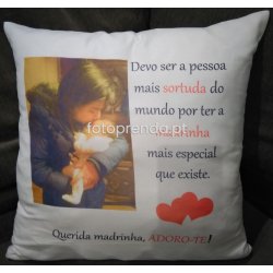 Almofada personalizada com foto padrinhos
