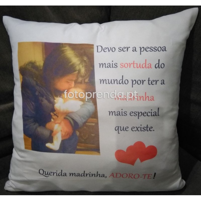 Almofada personalizada com foto padrinhos Almofada personalizada com foto padrinhos