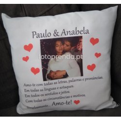 Almofada personalizada com foto e texto. Presente dia dos namorados