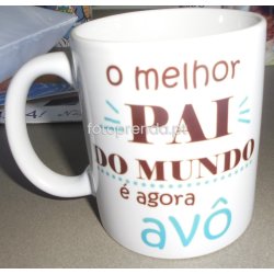 Caneca personalizada prenda com foto para bebé oferecer ao avô
